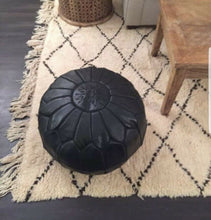 Load image into Gallery viewer, Traditional Moroccan Pouf BLACK (BLACK)
