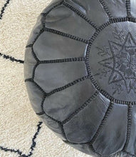 Load image into Gallery viewer, Traditional Moroccan Pouf BLACK (BLACK)
