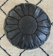 Load image into Gallery viewer, Traditional Moroccan Pouf BLACK (BLACK)
