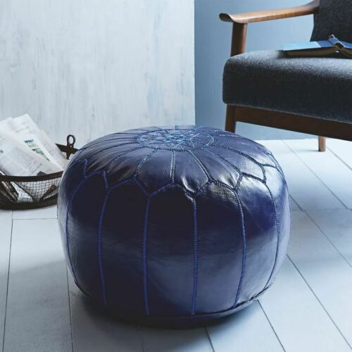 Traditional Moroccan Pouf BLUE (NAVY)