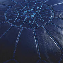 Load image into Gallery viewer, Traditional Moroccan Pouf BLUE (NAVY)
