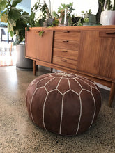 Load image into Gallery viewer, Traditional Moroccan Pouf BROWN
