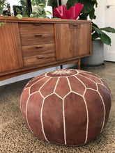 Load image into Gallery viewer, Traditional Moroccan Pouf BROWN
