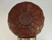 Load image into Gallery viewer, Traditional Moroccan Pouf BROWN (CHESTNUT)
