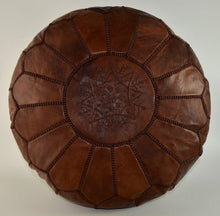 Load image into Gallery viewer, Traditional Moroccan Pouf BROWN (CHESTNUT)
