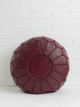 Load image into Gallery viewer, Traditional Moroccan Pouf BURGUNDY
