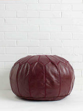 Load image into Gallery viewer, Traditional Moroccan Pouf BURGUNDY
