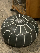 Load image into Gallery viewer, Traditional Moroccan Pouf CHARCOAL
