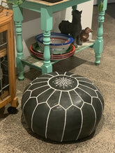 Load image into Gallery viewer, Traditional Moroccan Pouf CHARCOAL
