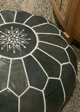 Load image into Gallery viewer, Traditional Moroccan Pouf CHARCOAL
