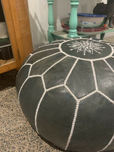 Load image into Gallery viewer, Traditional Moroccan Pouf CHARCOAL
