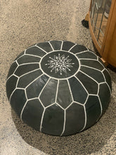 Load image into Gallery viewer, Traditional Moroccan Pouf CHARCOAL
