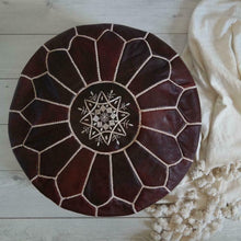 Load image into Gallery viewer, Traditional Moroccan Pouf DARK BROWN
