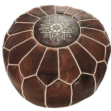 Load image into Gallery viewer, Traditional Moroccan Pouf DARK BROWN
