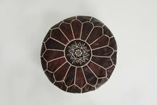 Load image into Gallery viewer, Traditional Moroccan Pouf DARK BROWN
