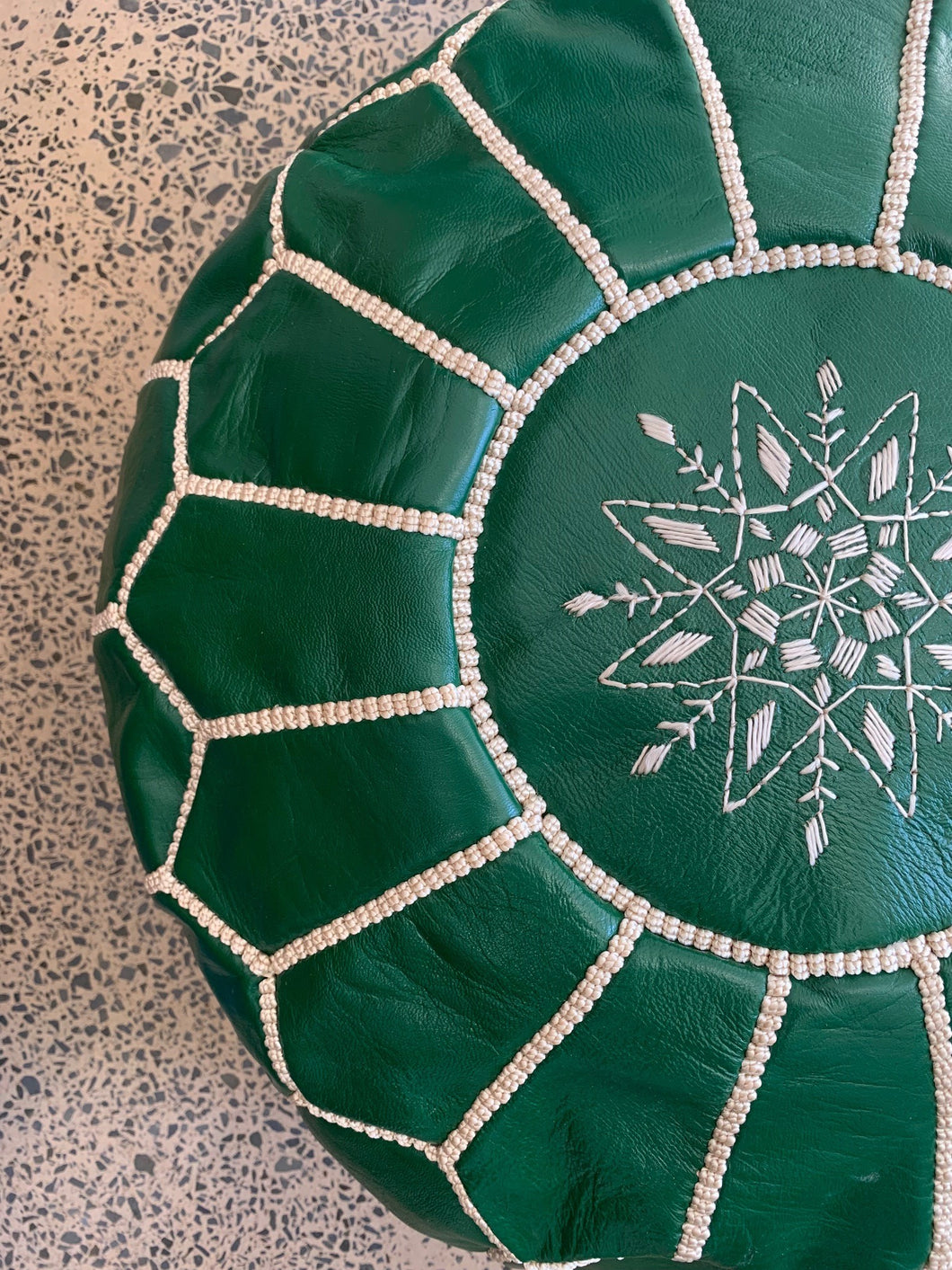 Traditional Moroccan Pouf MINT GREEN