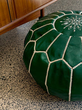 Load image into Gallery viewer, Traditional Moroccan Pouf MINT GREEN
