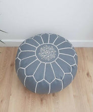 Load image into Gallery viewer, Traditional Moroccan Pouf GREY
