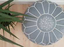 Load image into Gallery viewer, Traditional Moroccan Pouf GREY
