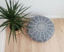 Load image into Gallery viewer, Traditional Moroccan Pouf GREY
