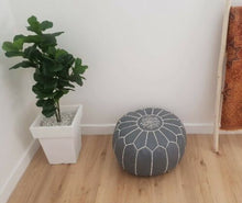 Load image into Gallery viewer, Traditional Moroccan Pouf GREY
