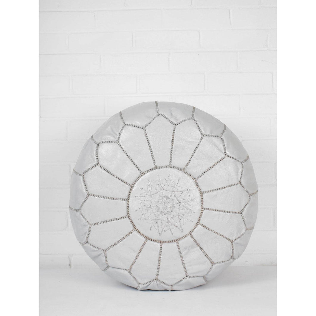 Traditional Moroccan Pouf GREY (LIGHT)