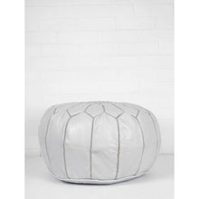 Load image into Gallery viewer, Traditional Moroccan Pouf GREY (LIGHT)
