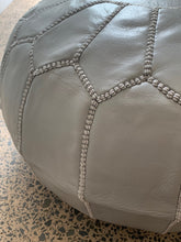 Load image into Gallery viewer, Traditional Moroccan Pouf GREY (LIGHT)
