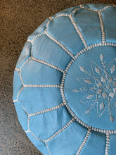 Load image into Gallery viewer, Traditional Moroccan Pouf BLUE (LIGHT)
