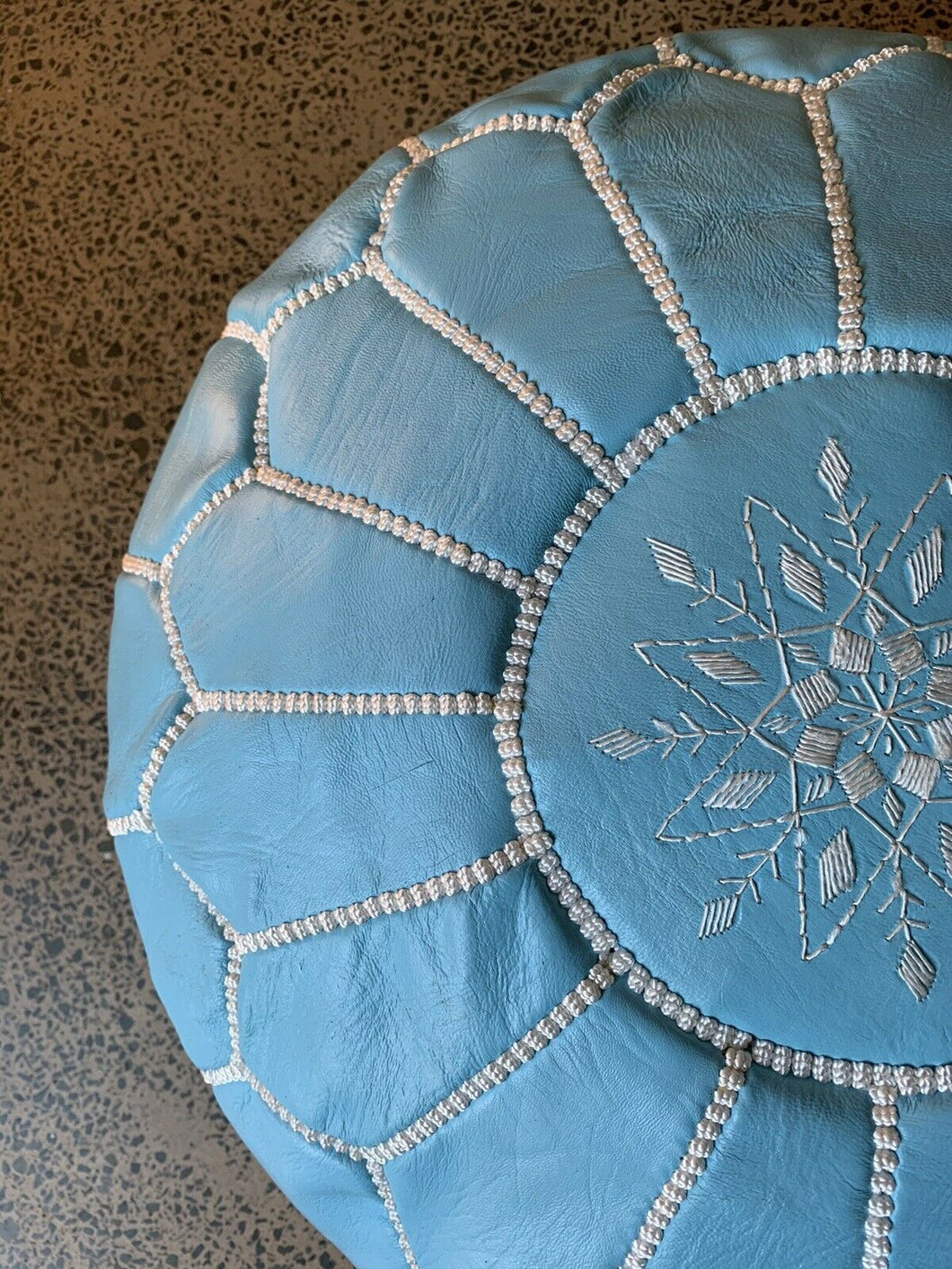 Traditional Moroccan Pouf BLUE (LIGHT)