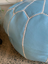 Load image into Gallery viewer, Traditional Moroccan Pouf BLUE (LIGHT)
