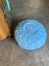 Load image into Gallery viewer, Traditional Moroccan Pouf BLUE (LIGHT)
