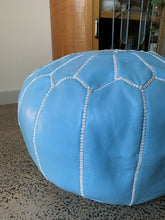 Load image into Gallery viewer, Traditional Moroccan Pouf BLUE (LIGHT)
