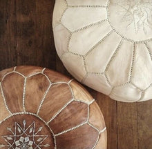 Load image into Gallery viewer, Traditional Moroccan Pouf NATURAL
