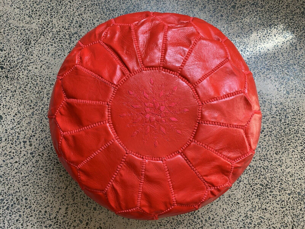 Traditional Moroccan Pouf RED