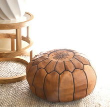 Load image into Gallery viewer, Traditional Moroccan Pouf TAN (BLACK)
