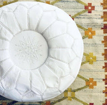 Load image into Gallery viewer, Traditional Moroccan Pouf WHITE (WHITE)
