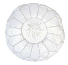 Load image into Gallery viewer, Traditional Moroccan Pouf WHITE (WHITE)
