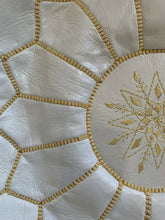 Load image into Gallery viewer, Traditional Moroccan Pouf WHITE (GOLD)
