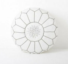 Load image into Gallery viewer, Traditional Moroccan Pouf WHITE (GREY)
