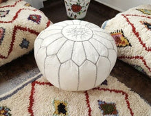 Load image into Gallery viewer, Traditional Moroccan Pouf WHITE (GREY)
